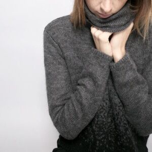 7115 by Szeki mohair turtleneck ombre sweater